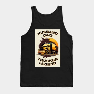 Husband Dad Trucker Legend #4 Tank Top